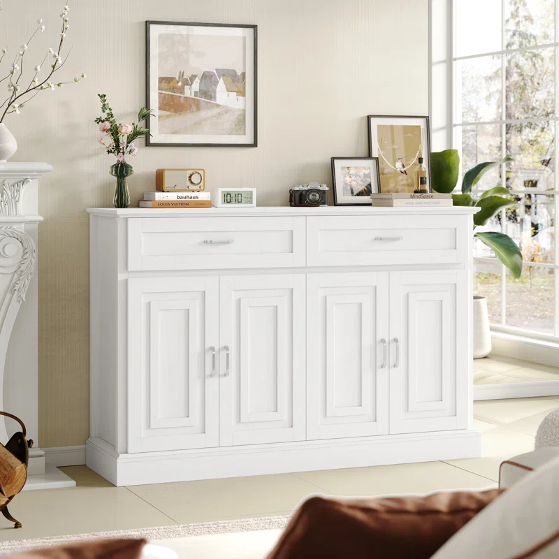 Gaume 55.1'' W Kitchen Sideboard with 2 Wide Drawers, Adjustable Shelves - Image 4